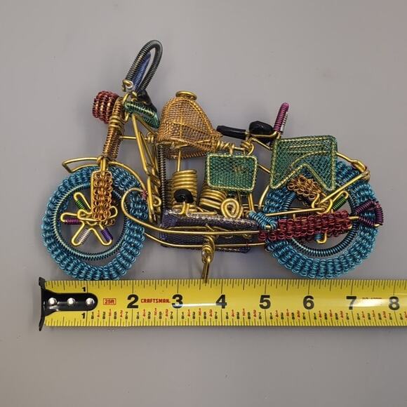 Hand Made Wire Wrapped Metal Mesh Spiral Coil Motorcycle Modern Art Sculpture - Picture 7 of 7